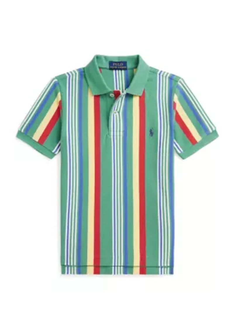 Boys 2-7 Striped Cotton Mesh Polo Shirt