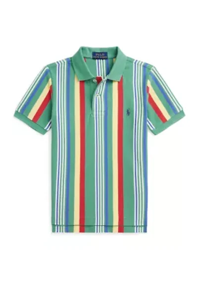 Boys 2-7 Striped Cotton Mesh Polo Shirt