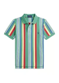 Boys 2-7 Striped Cotton Mesh Polo Shirt