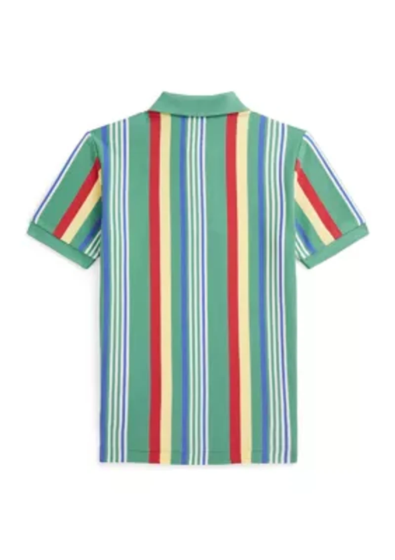 Boys 2-7 Striped Cotton Mesh Polo Shirt