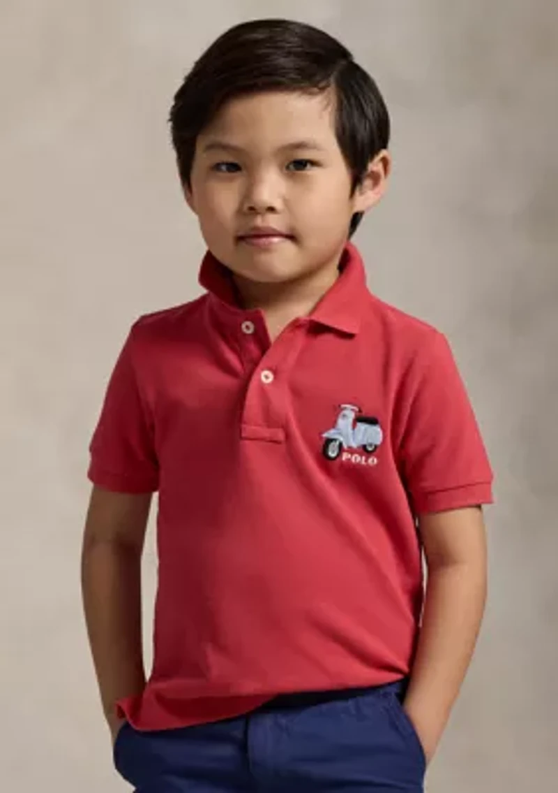 Boys 2-7 Scooter-Embroidered Cotton Polo Shirt