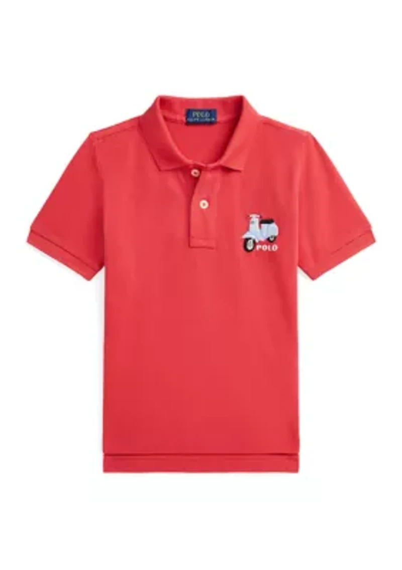 Boys 2-7 Scooter-Embroidered Cotton Polo Shirt