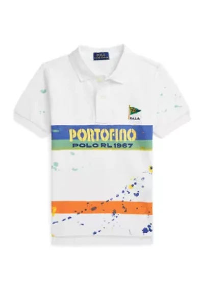 Boys - Nautical Cotton Mesh Polo Shirt