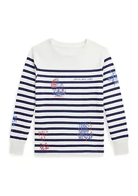 Boys - Striped Cotton Graphic Long-Sleeve T-Shirt