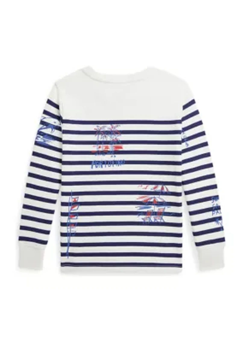 Boys - Striped Cotton Graphic Long-Sleeve T-Shirt