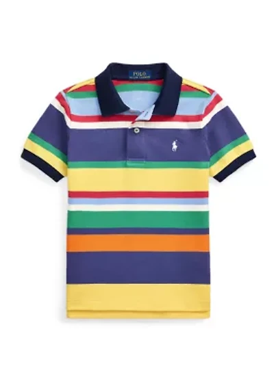 Boys 2-7 Striped Cotton Mesh Polo Shirt