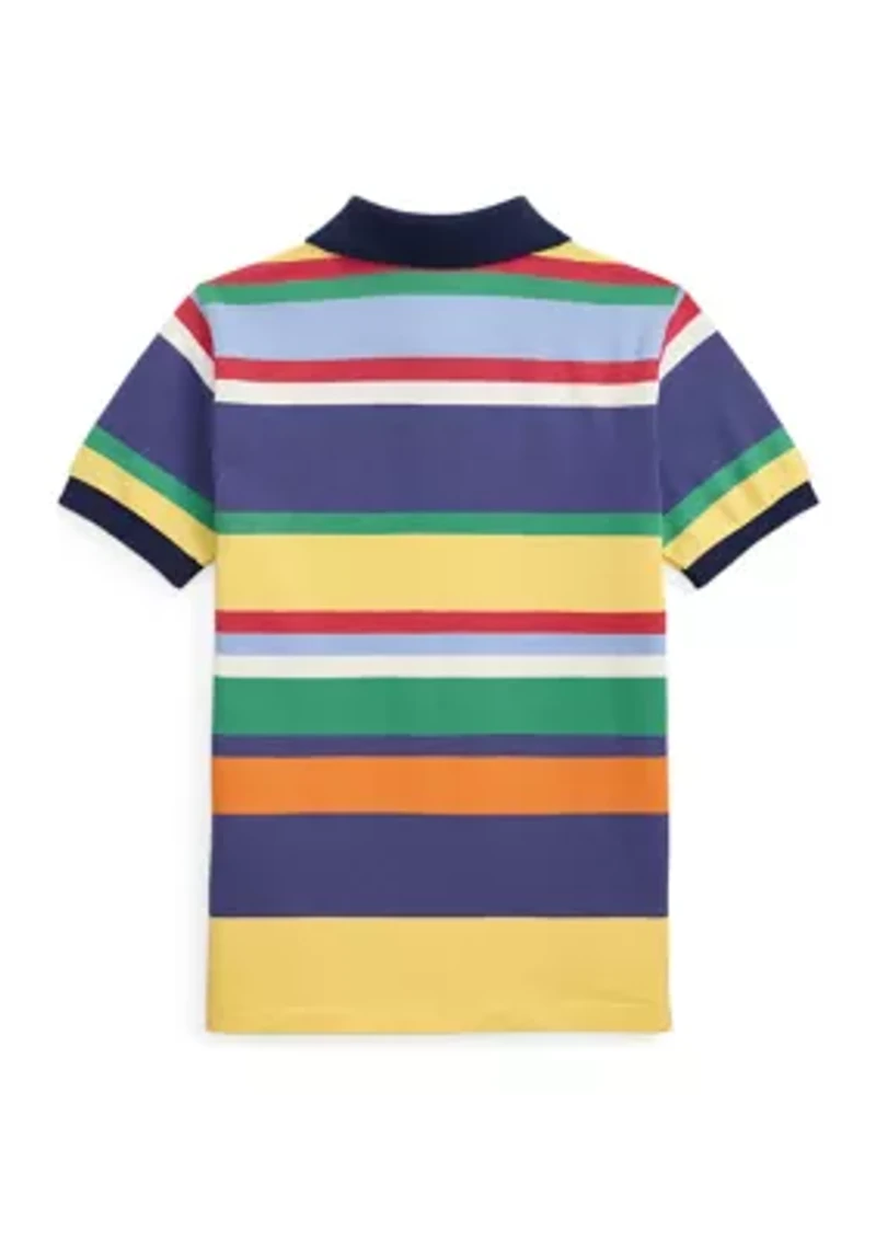 Boys 2-7 Striped Cotton Mesh Polo Shirt