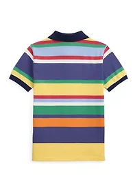 Boys 2-7 Striped Cotton Mesh Polo Shirt