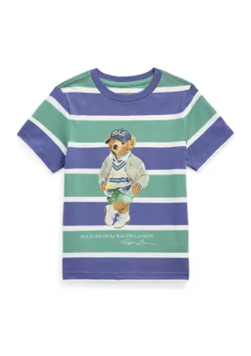 Boys - Polo Bear Striped Cotton Jersey T-Shirt