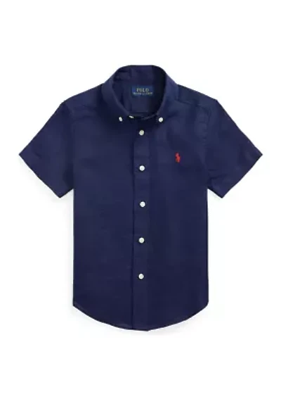 Boys 2-7 Linen Short Sleeve Shirt