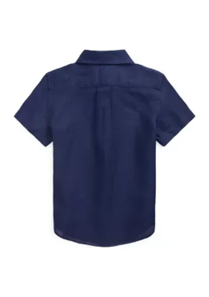 Boys 2-7 Linen Short Sleeve Shirt