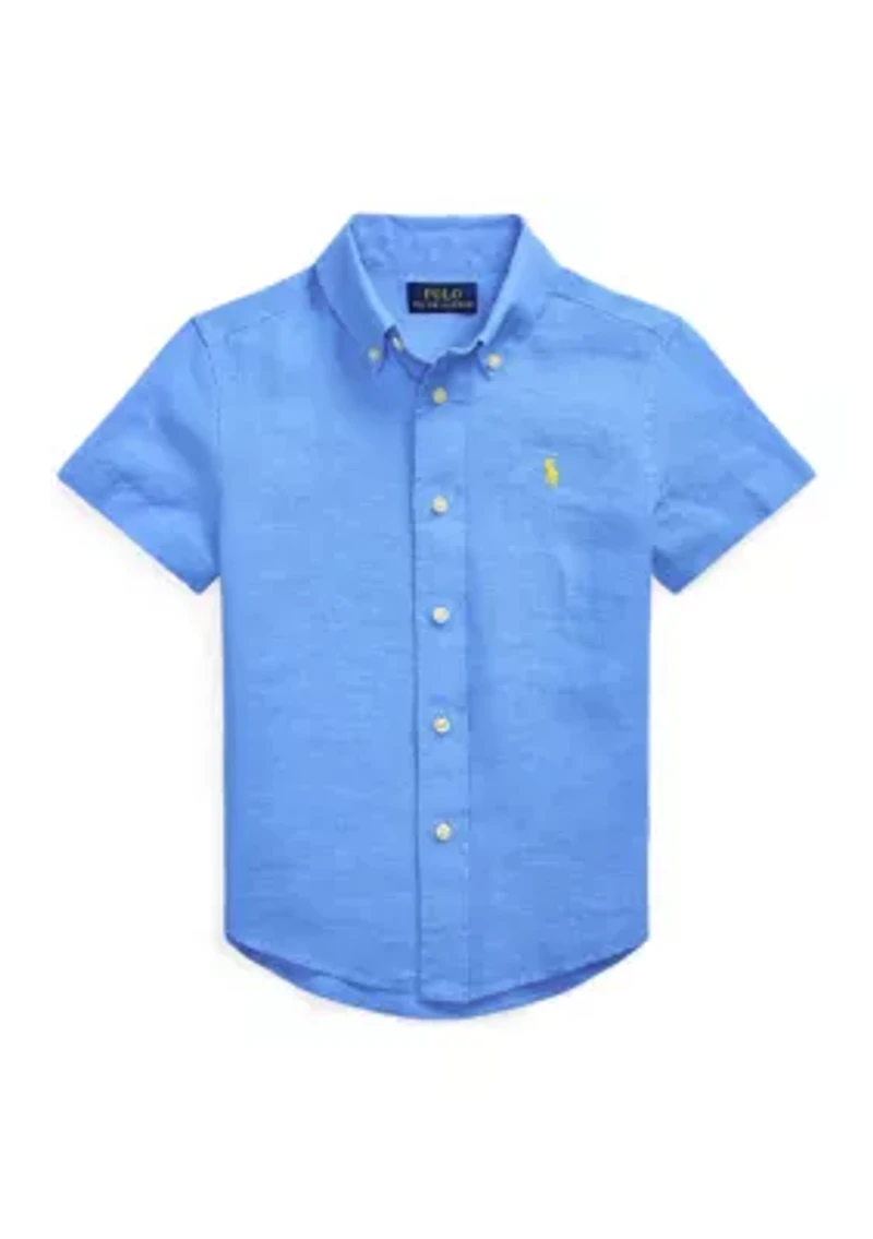 Boys 2-7 Linen Short Sleeve Shirt