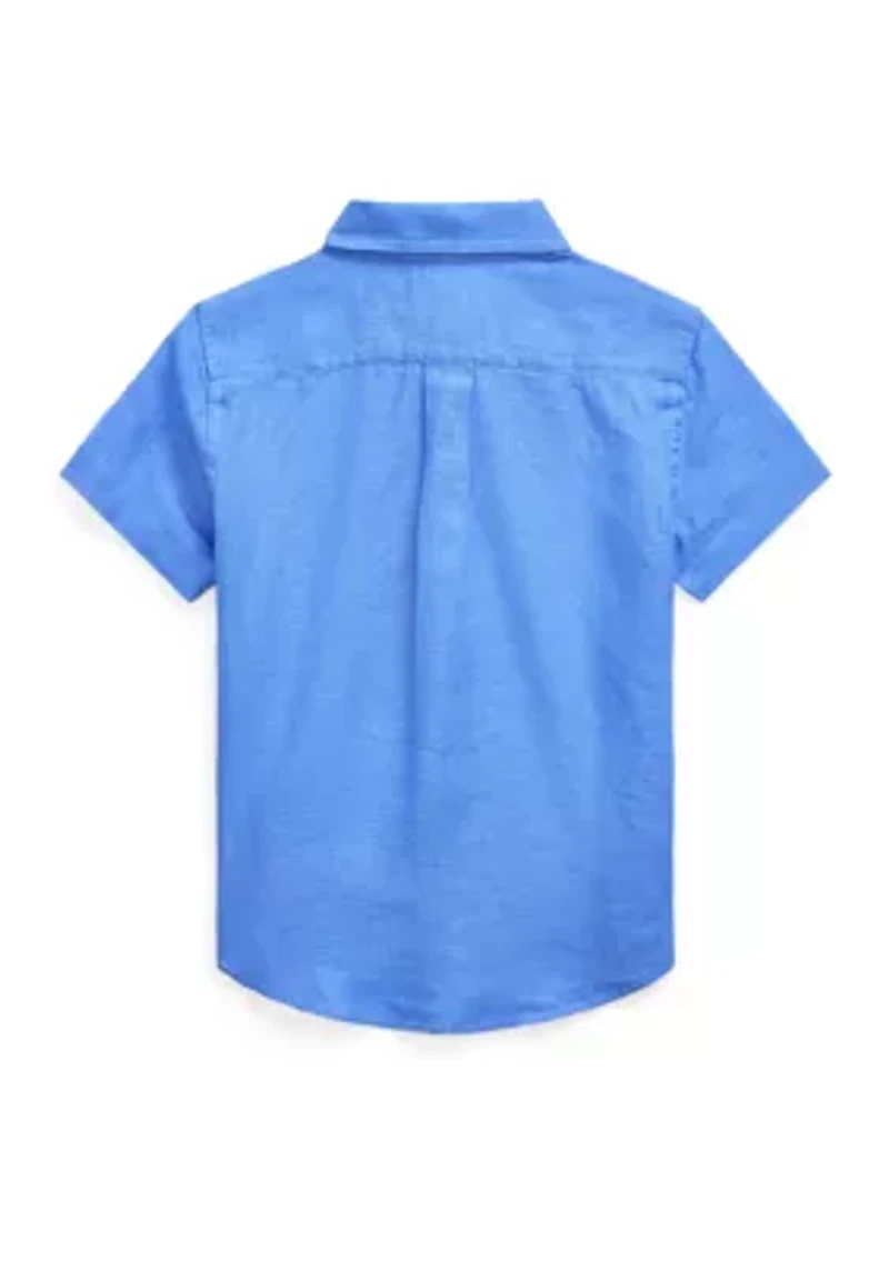 Boys 2-7 Linen Short Sleeve Shirt