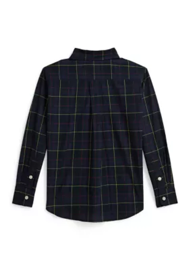 Boys 2-7 Plaid Cotton Poplin Shirt