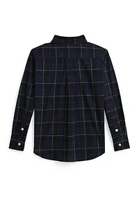 Boys 2-7 Plaid Cotton Poplin Shirt