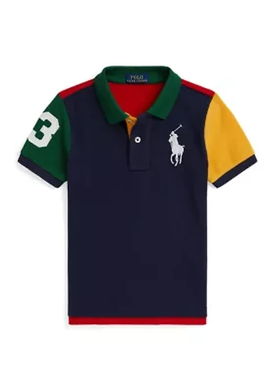 Boys 2-7 Big Pony Color-Blocked Mesh Polo Shirt