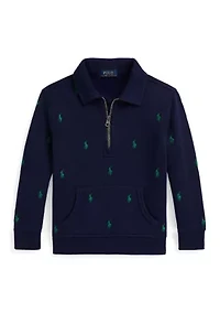 Boys - Polo Pony Fleece Collared Sweatshirt