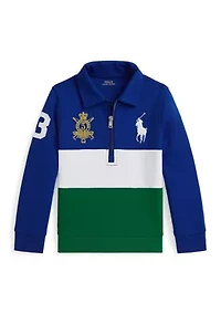 Boys - Big Pony Double Knit Collared Sweatshirt