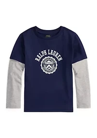 Boys 2-7 Logo Cotton Layered Effect T-Shirt