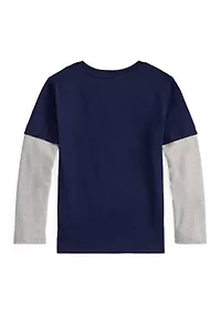Boys 2-7 Logo Cotton Layered Effect T-Shirt