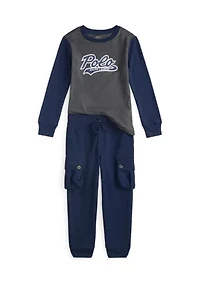 Boys 2-7 Logo Jersey Tee & Fleece Jogger Pant Set