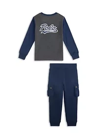 Boys 2-7 Logo Jersey Tee & Fleece Jogger Pant Set