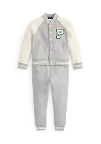 Boys 2-7 Fleece Baseball Jacket & Jogger Pant Set