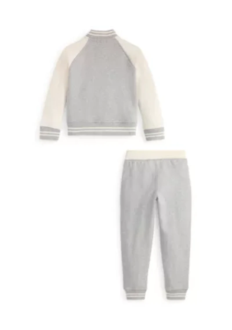 Boys 2-7 Fleece Baseball Jacket & Jogger Pant Set