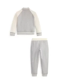 Boys 2-7 Fleece Baseball Jacket & Jogger Pant Set
