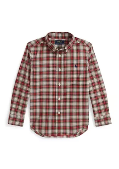 Boys 2-7 Plaid Cotton Poplin Shirt