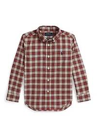 Boys 2-7 Plaid Cotton Poplin Shirt