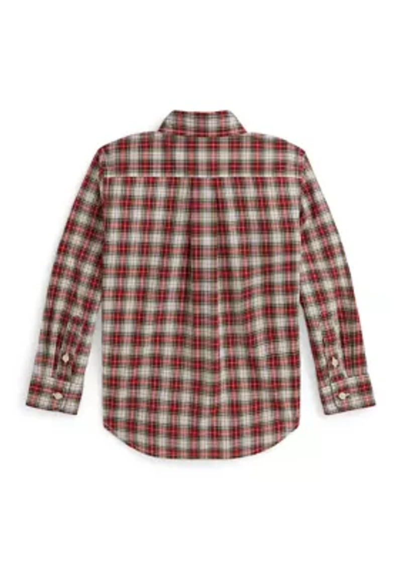 Boys 2-7 Plaid Cotton Poplin Shirt