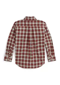 Boys 2-7 Plaid Cotton Poplin Shirt