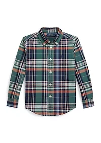 Boys 2-7 Plaid Cotton Oxford Shirt