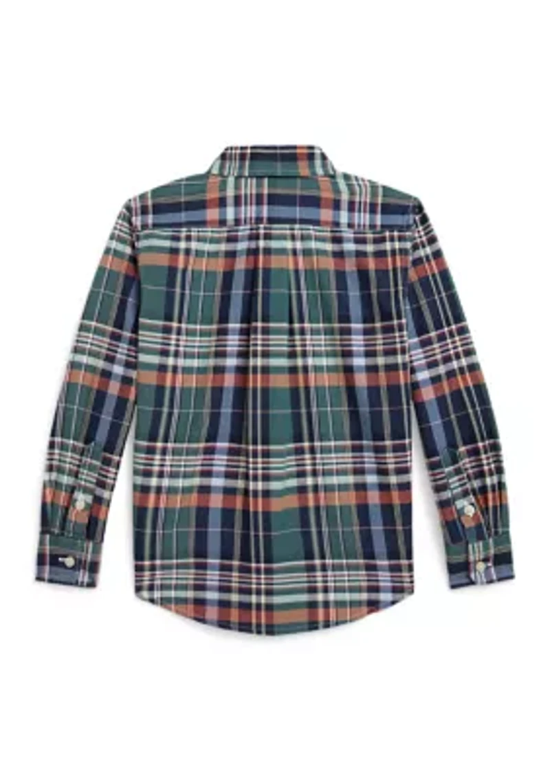Boys 2-7 Plaid Cotton Oxford Shirt