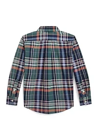 Boys 2-7 Plaid Cotton Oxford Shirt