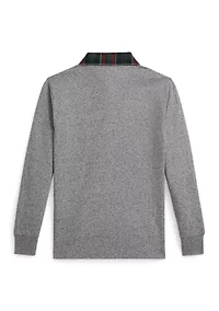 Boys 2-7 Plaid-Collar Cotton Jersey Rugby Shirt