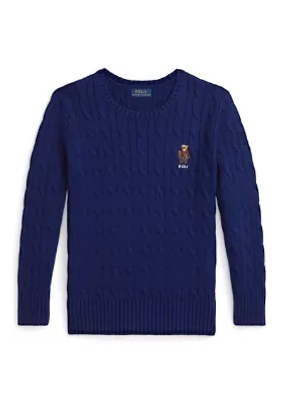 Boys 2-7 Polo Bear Cable-Knit Cotton Sweater