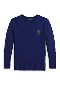 Boys 2-7 Polo Bear Cable-Knit Cotton Sweater