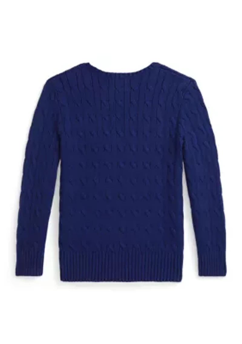 Boys 2-7 Polo Bear Cable-Knit Cotton Sweater