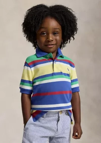 Boys 2-7 Striped Cotton Mesh Polo Shirt