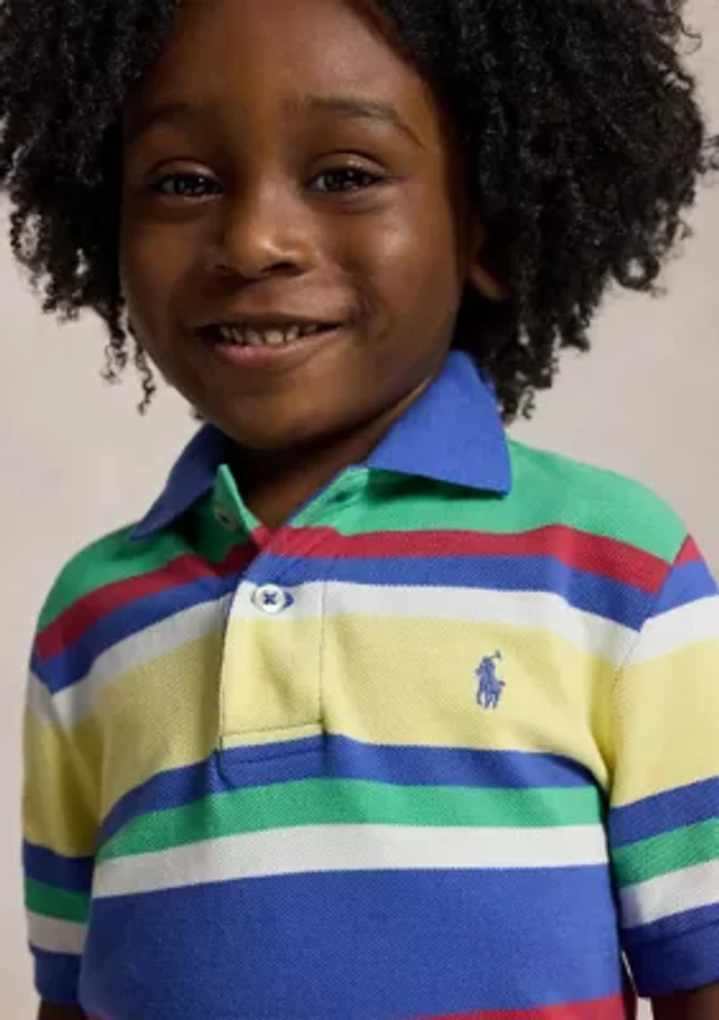 Boys 2-7 Striped Cotton Mesh Polo Shirt