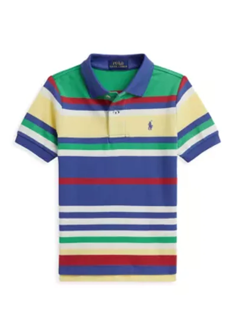 Boys 2-7 Striped Cotton Mesh Polo Shirt