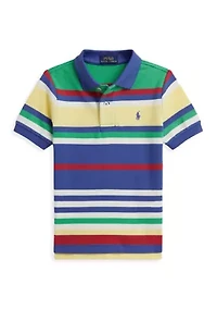Boys 2-7 Striped Cotton Mesh Polo Shirt