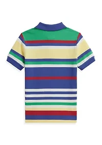 Boys 2-7 Striped Cotton Mesh Polo Shirt
