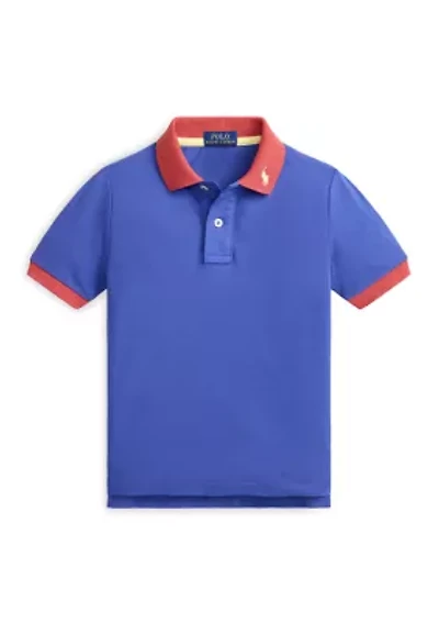 Boys 2-7 Stretch Cotton Mesh Polo Shirt