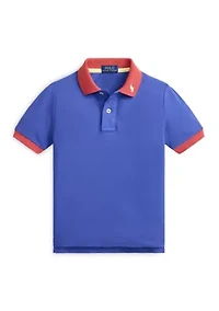 Boys 2-7 Stretch Cotton Mesh Polo Shirt