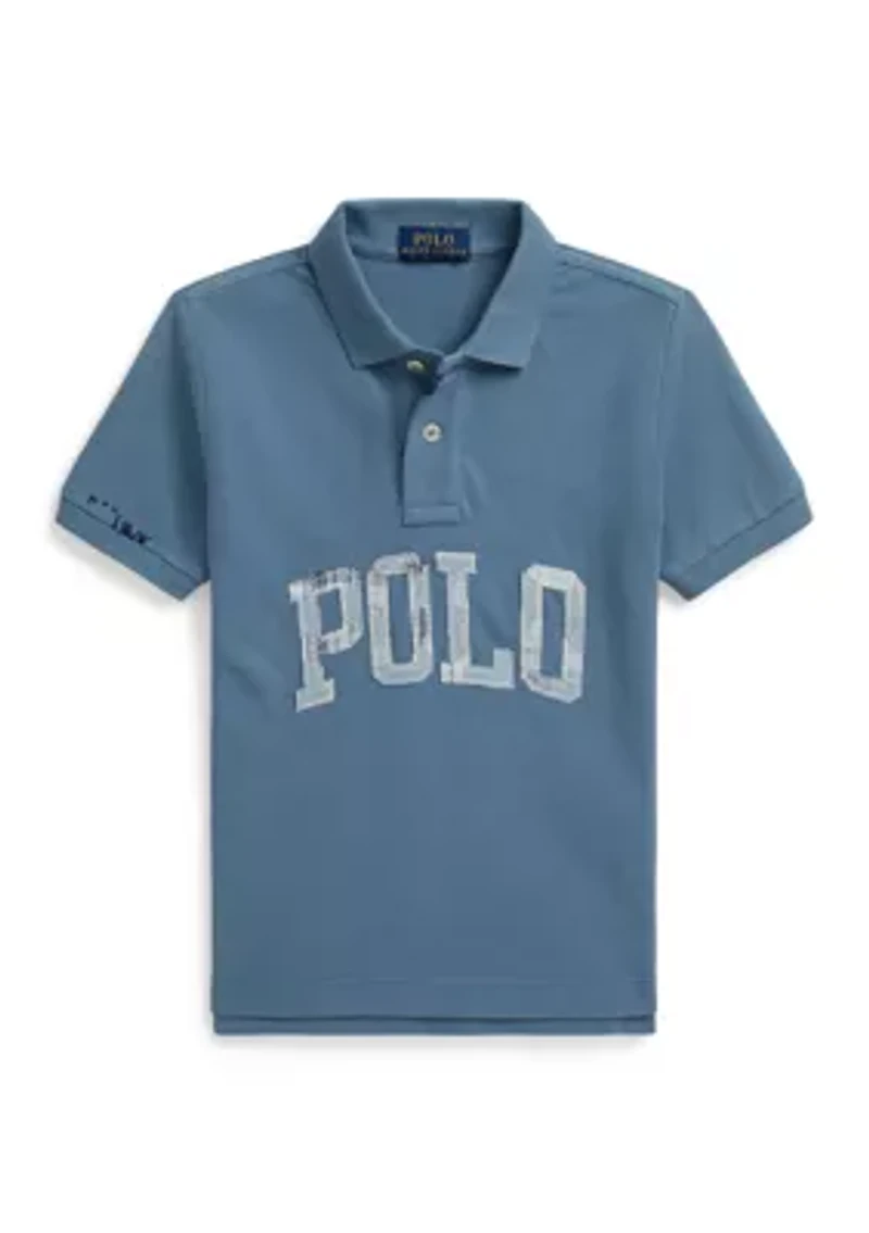 Boys 2-7 Logo Cotton Mesh Polo Shirt