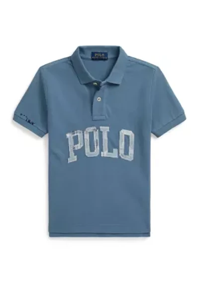 Boys 2-7 Logo Cotton Mesh Polo Shirt