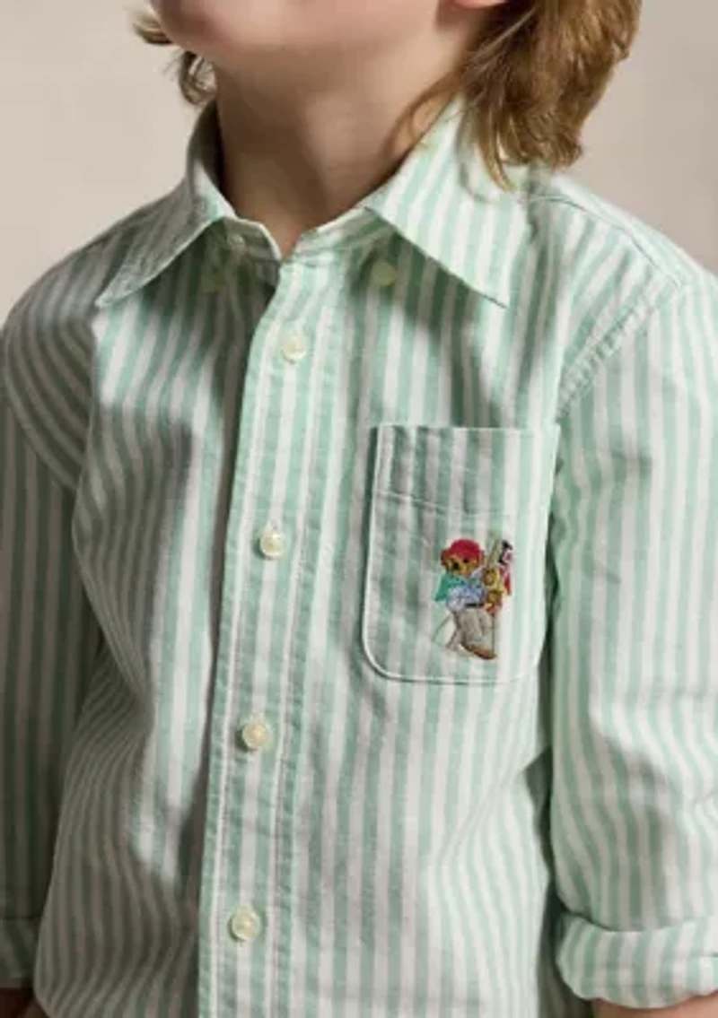 Boys 2-7 Polo Bear Cotton Oxford Shirt